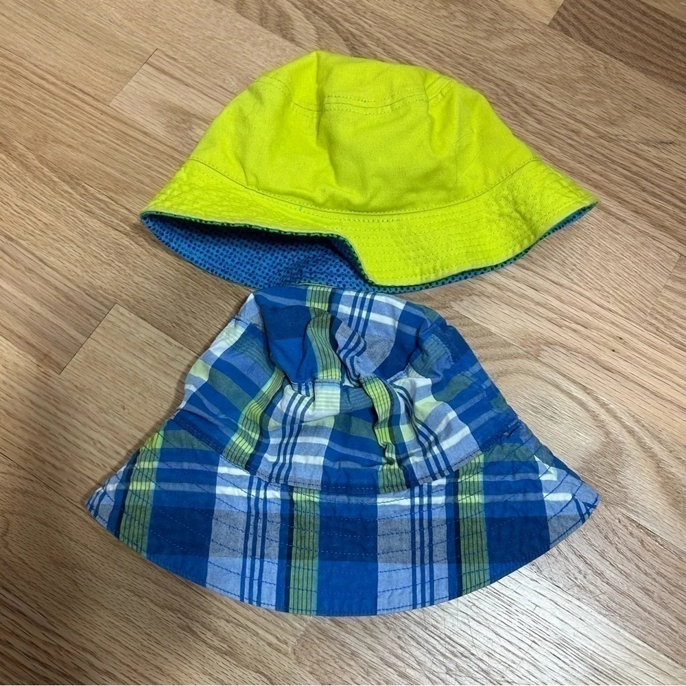 Baby Hat Bundle Blue Green Old Navy Plaid Boys 12-24 mos Kids Baby